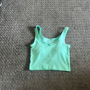 Neon, mint, green, cropped tank top